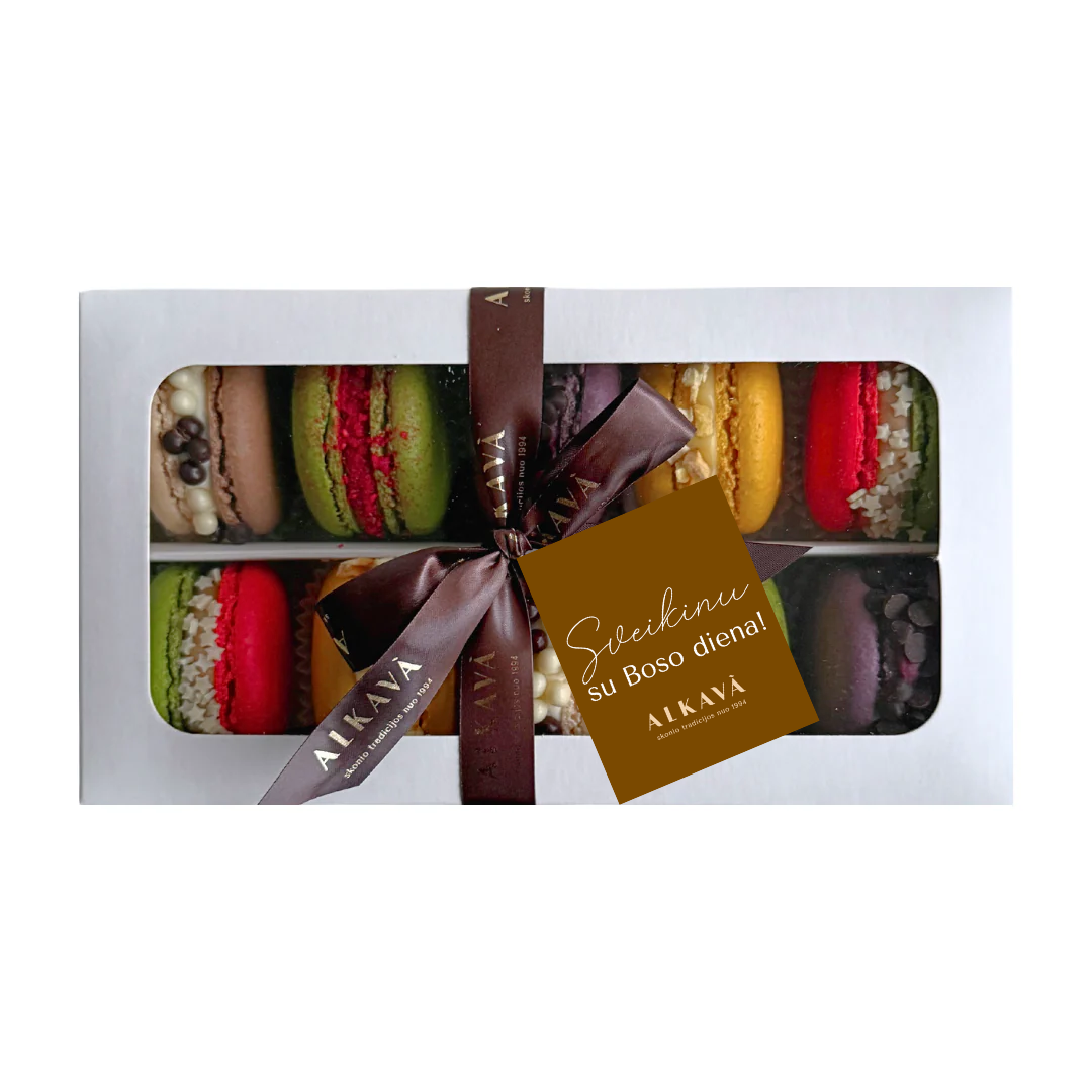 Macarons rinkinys SU BOSO DIENOS kortele, 10 vnt.