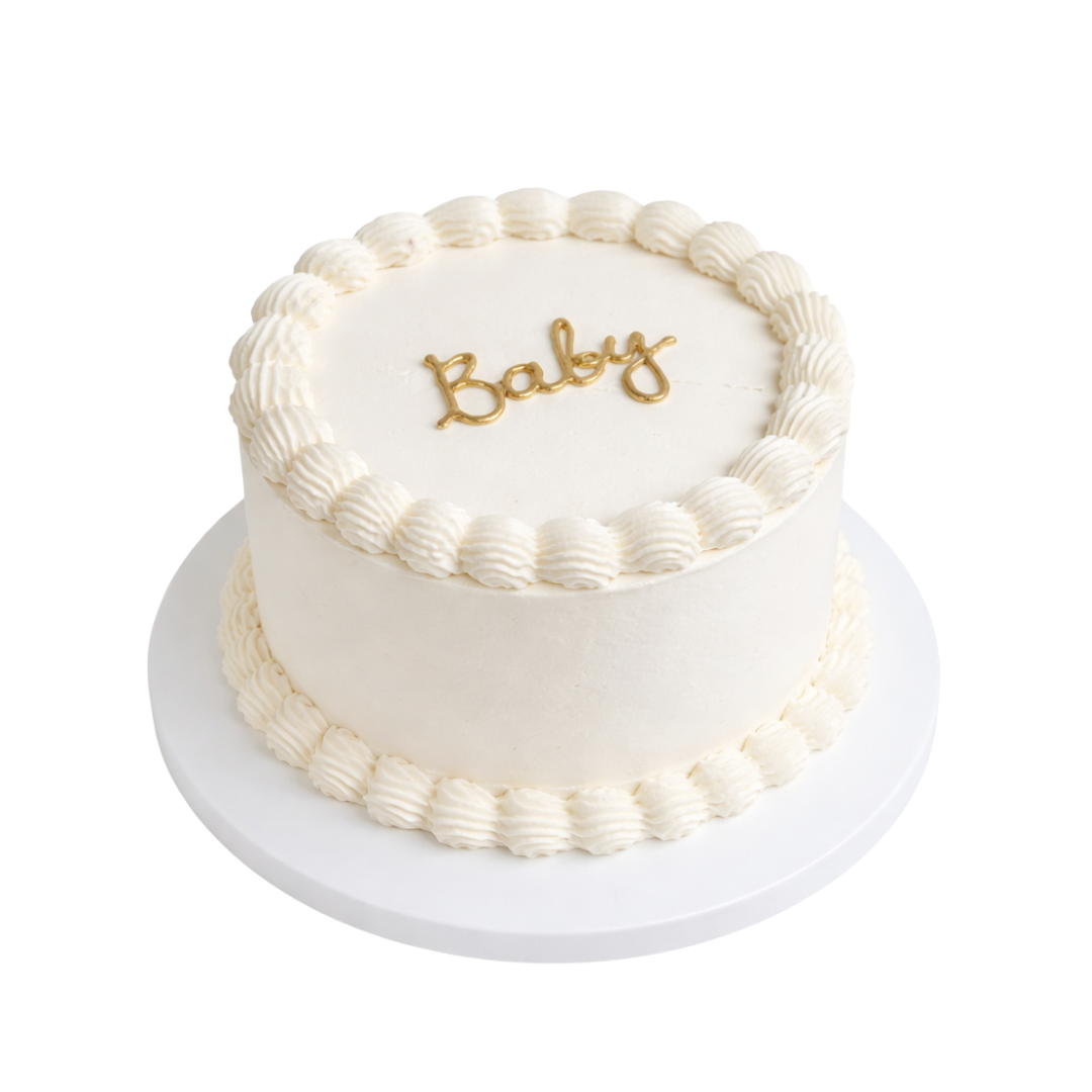 Lyties atskleidimo tortas BABY SU AUKSINIU UŽRAŠU, 37 Eur/kg