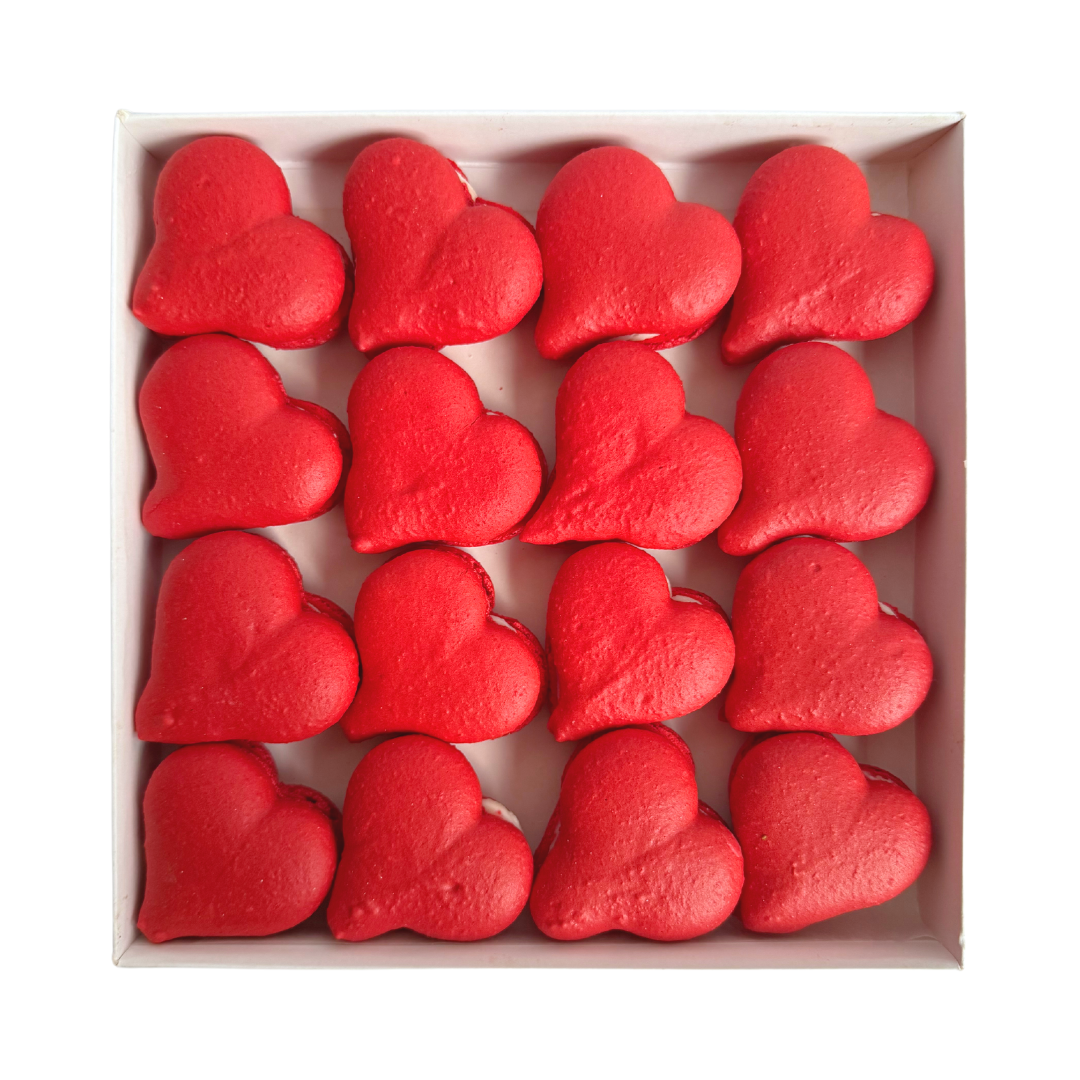 Dovana - Širdelių Macarons rinkinys, 16 vnt.