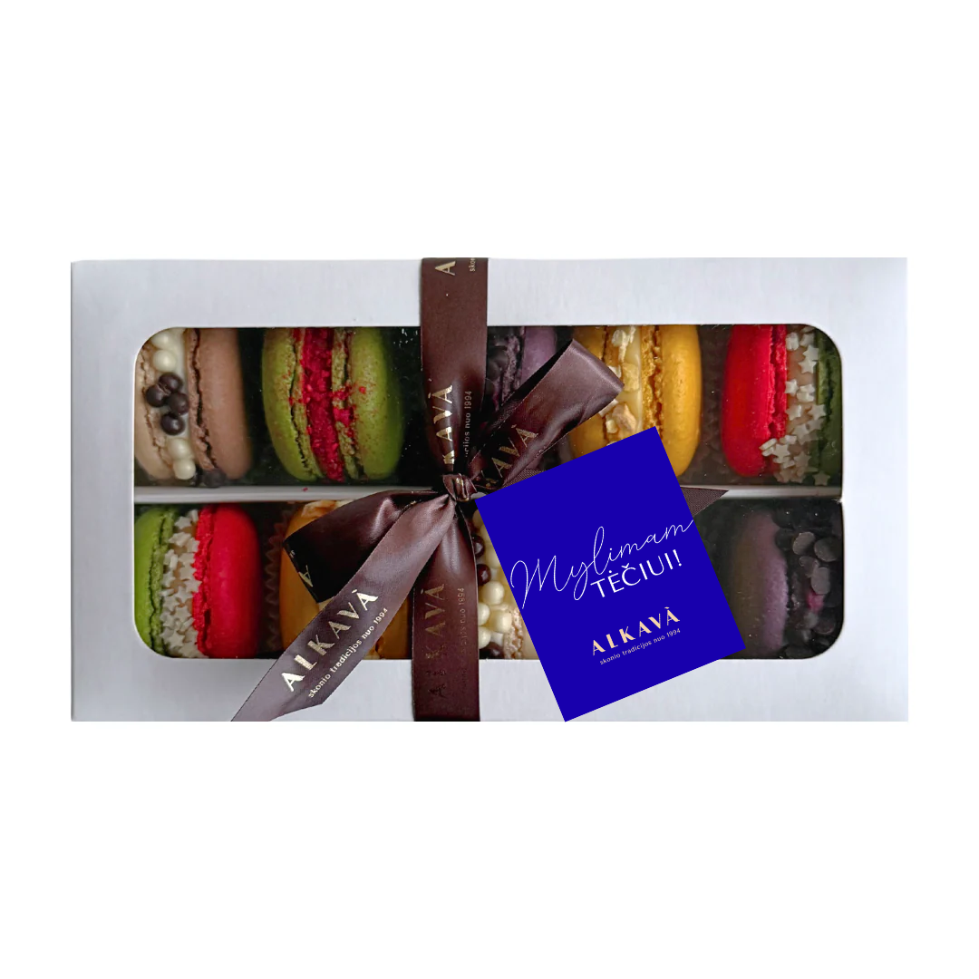 Macarons rinkinys SU TĖČIO DIENOS kortele, 10 vnt.
