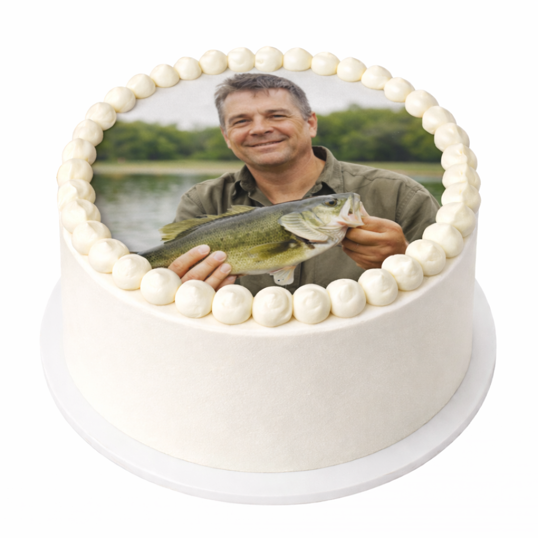 Apvalus tortas Tėčio dienai arba Tėčio gimtadieniui su Jūsų atsiųsta nuotrauka, 33 Eur/kg