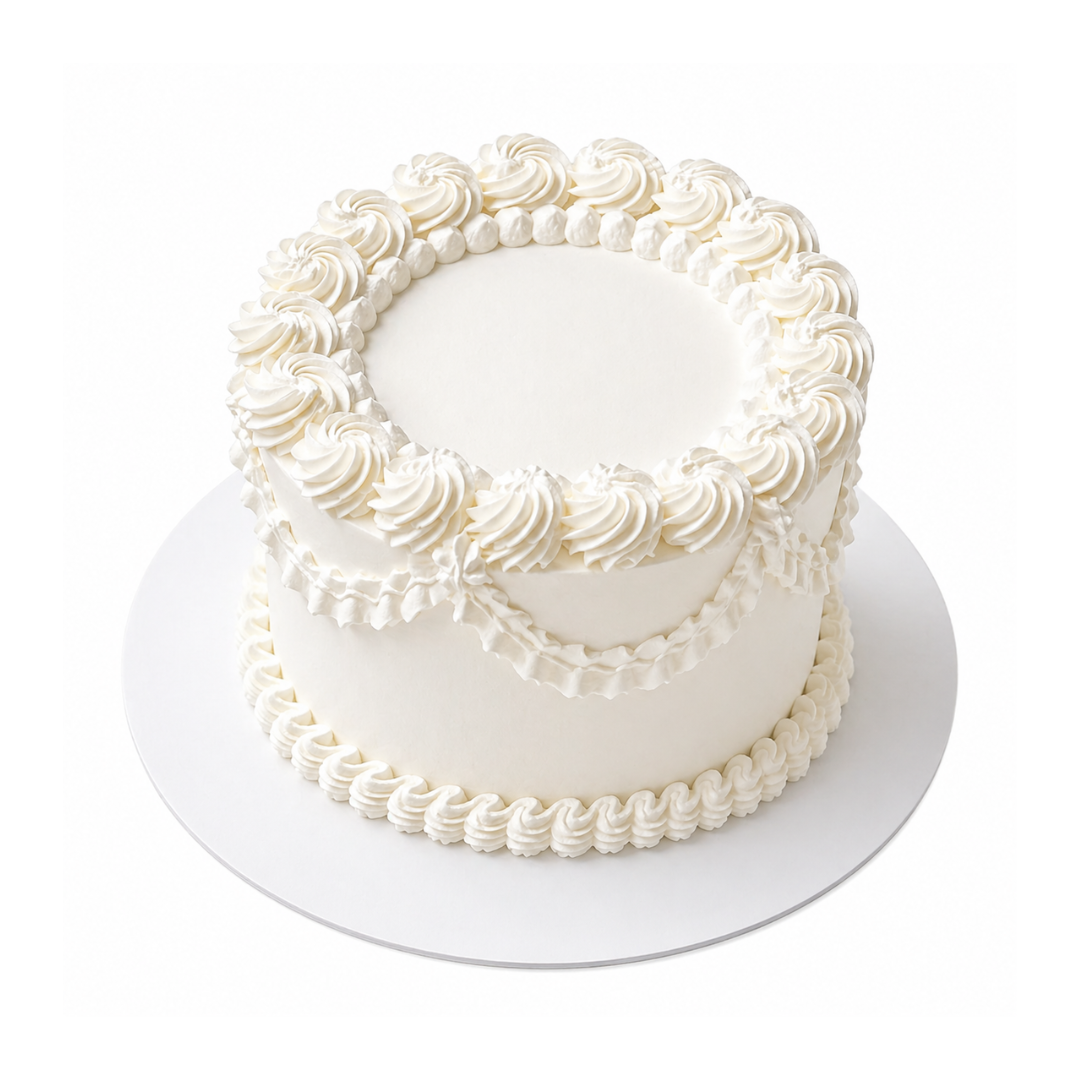 Vintažinis tortas su prabangiu grietinėlės puošimu, 37 Eur/kg