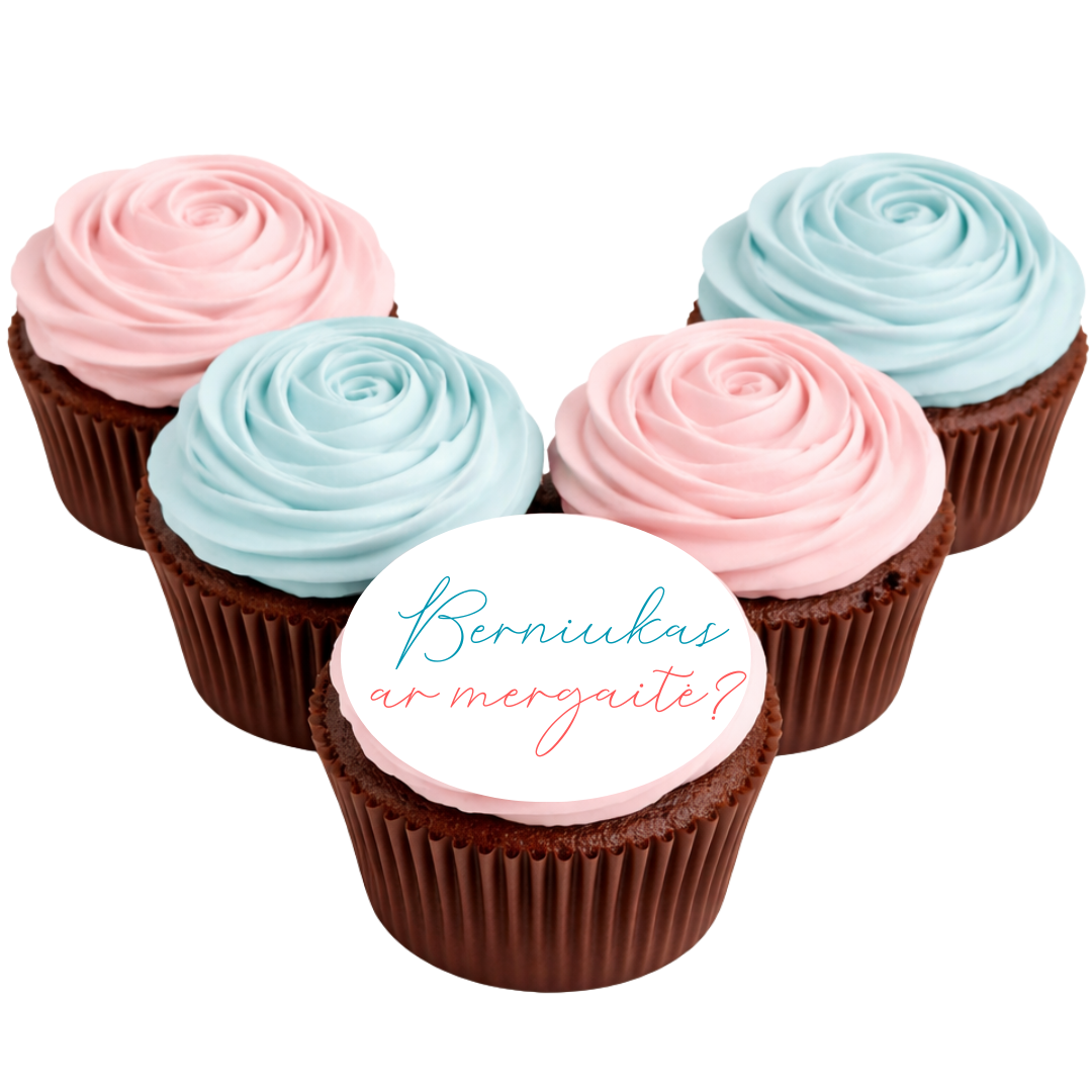 Lyties atskleidimo keksiukai SU UŽRAŠU, 3,5 Eur/vnt.