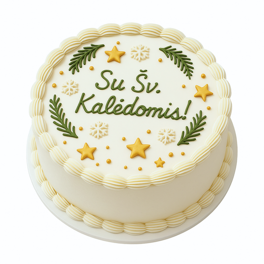 Apvalus tortas su šventiniu dekoru 33 Eur/kg