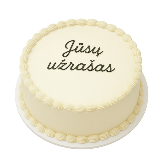Apvalus tortas su Jūsų užrašu 33 Eur/kg