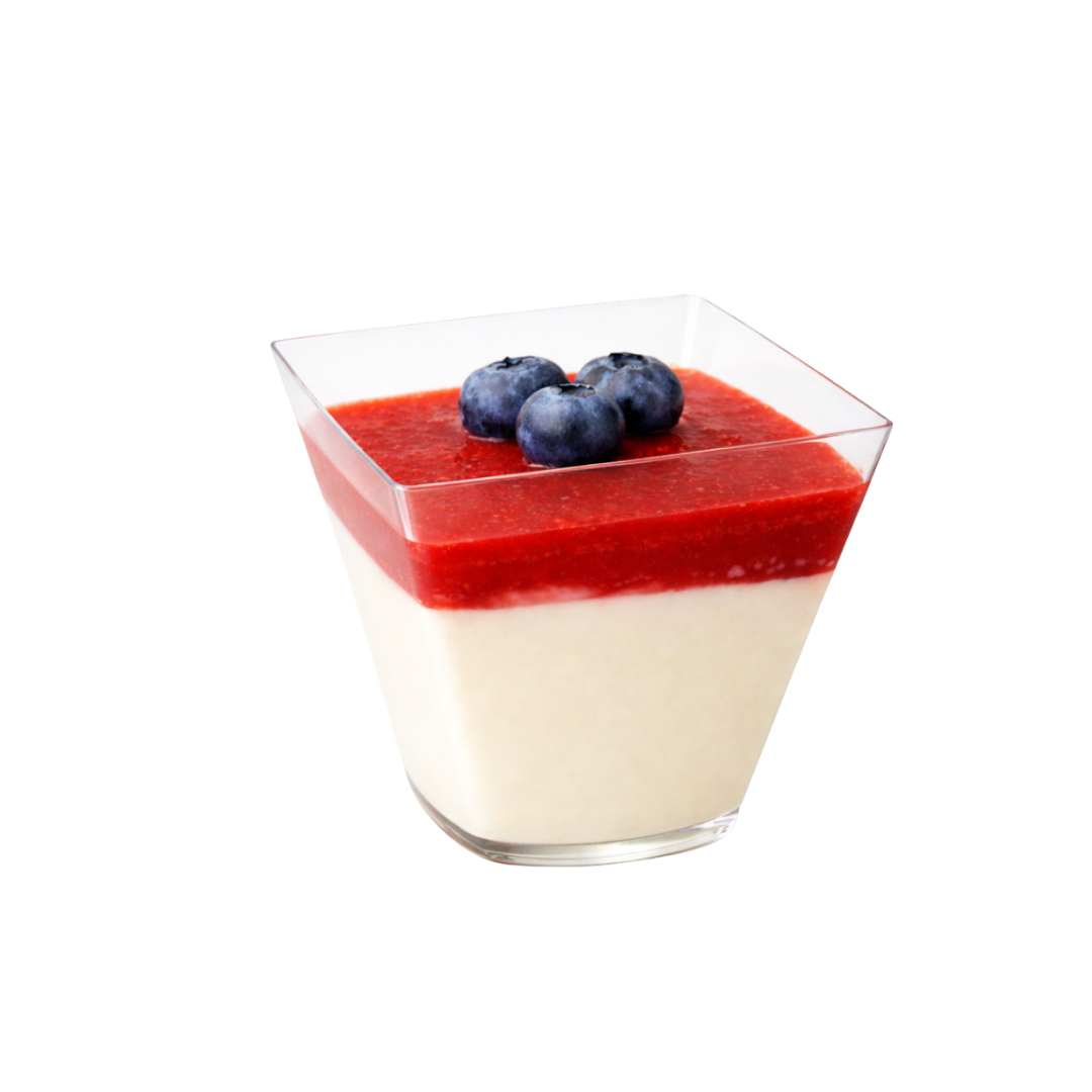 Desertas indelyje - braškių Panna Cotta, 12 vnt., 3,5 Eur/vnt.