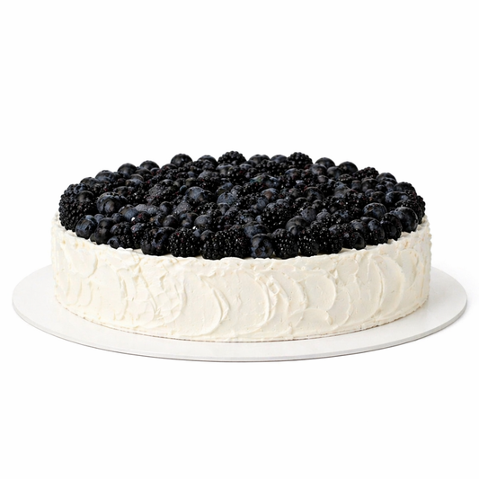 Apvalus didelis tortas su tamsiomis uogomis, 45 Eur/kg