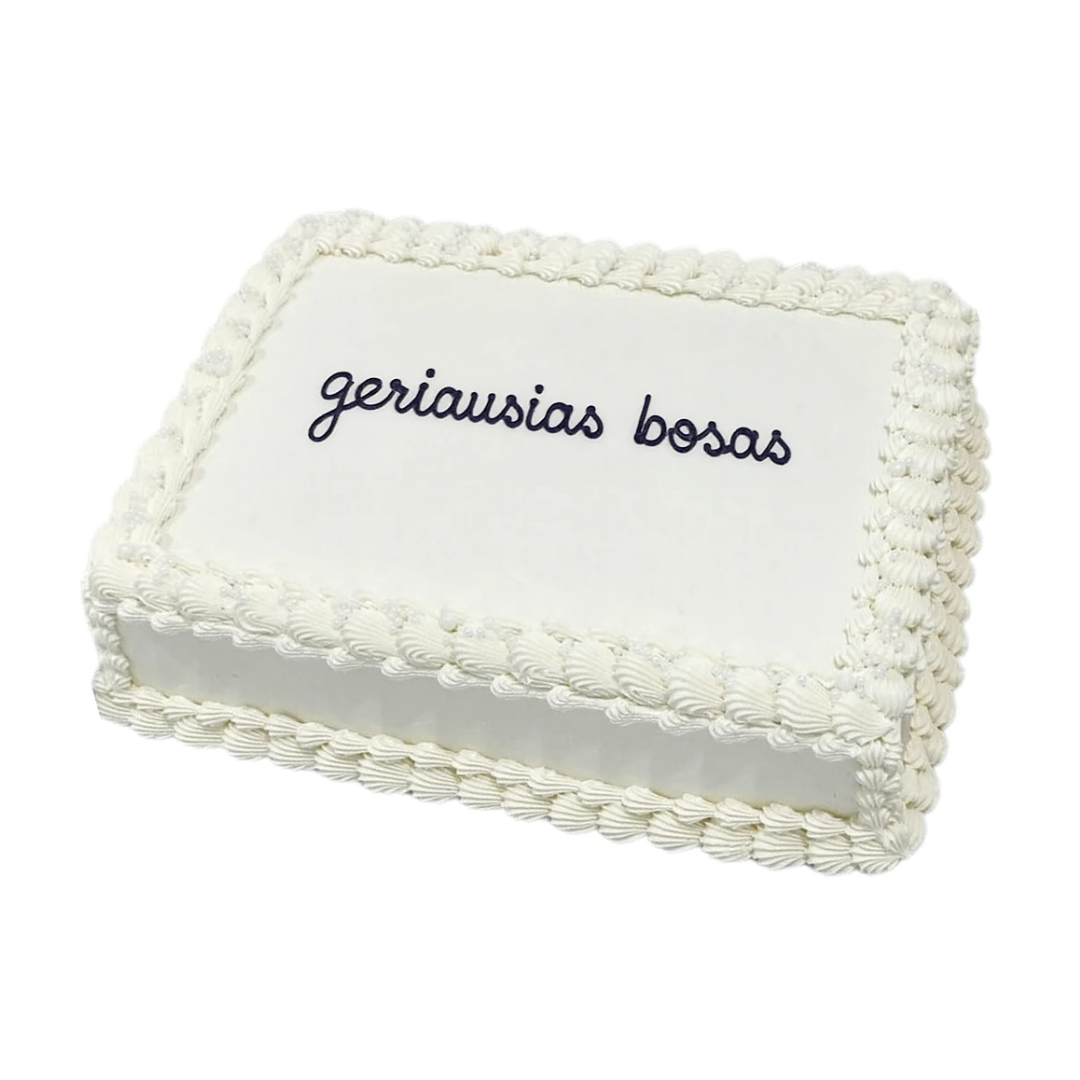 Kvadratinis tortas su grietinėlės aptepimu, 37 Eur/kg