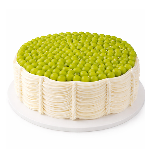 Apvalus didelis tortas puoštas vynuogėmis, 45 Eur/kg