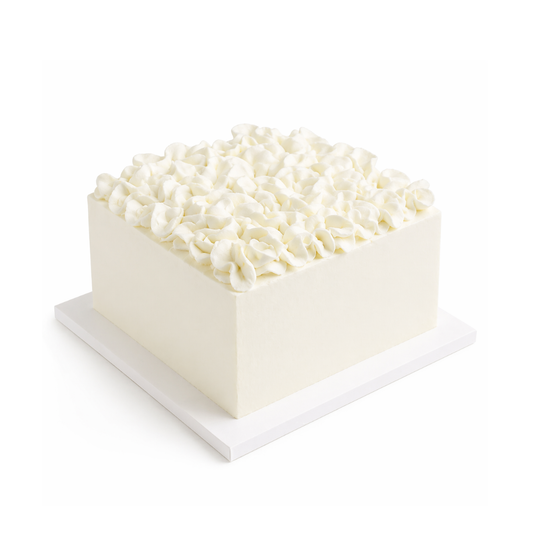 Kvadratinis tortas su grietinėlės koralais, 37 Eur/kg