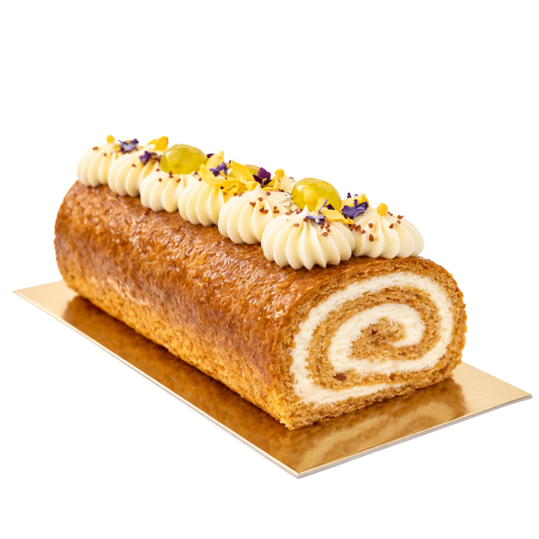 Karamelinis varškės vyniotinis su obuoliais