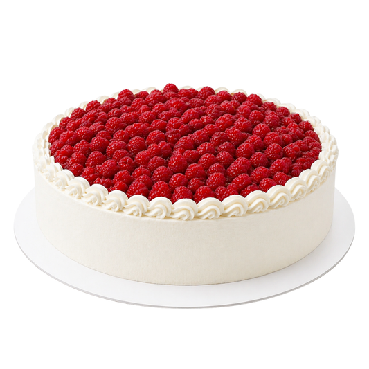 Vintažinio puošimo didelis tortas su avietėmis, 45 Eur/kg