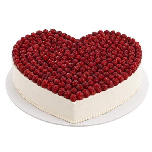Širdelės formos didelis tortas su uogomis, 45 Eur/kg