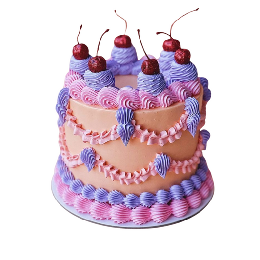 Tortas su vintažiniu ryškių atspalvių aptepimu, 37 Eur/kg