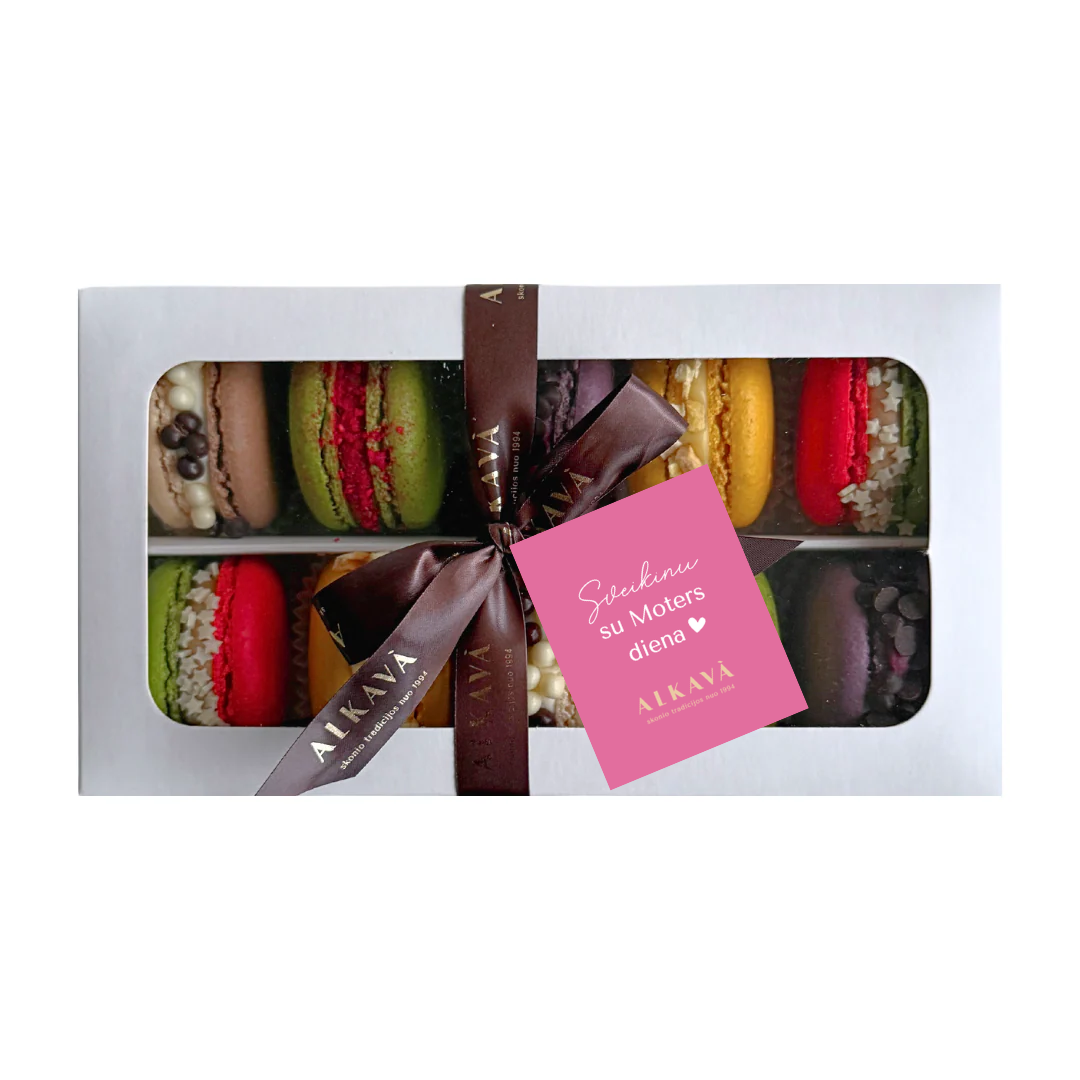 Macarons rinkinys SU MOTERS dienos kortele, 12 vnt.