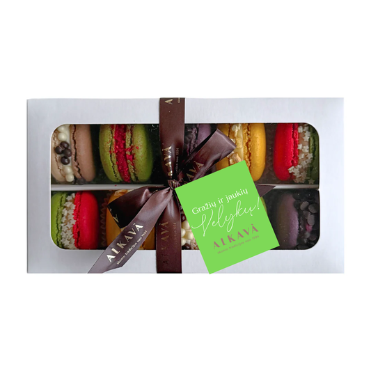 Macarons rinkinys SU VELYKŲ kortele, 10 vnt.