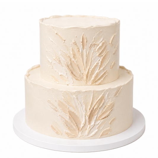 Grietinėle dengtas tortas su pasteliniais grietinėlės akcentais, 37 Eur/kg