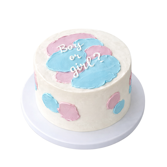 Lyties atskleidimo tortas ROŽINIS-MĖLYNAS, 37 Eur/kg