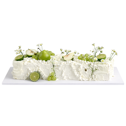 Pailgas tortas su žaliais dekoracijų akcentais, 45 Eur/kg