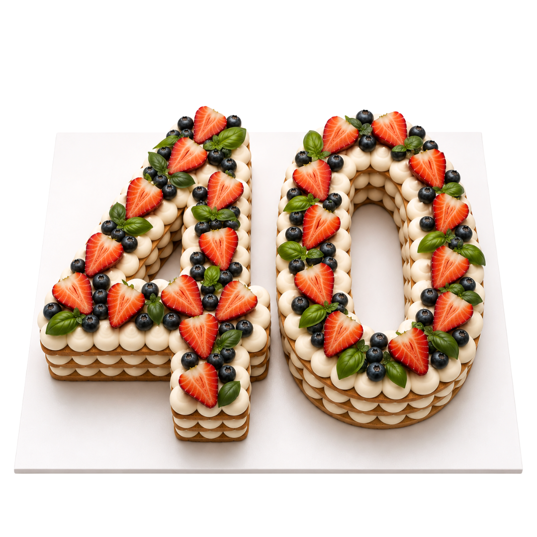 Skaičių tortas Medutis su sezoninėmis uogomis, 40 Eur/kg