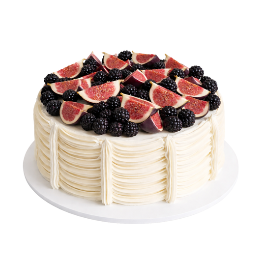 Apvalus didelis tortas su figomis ir gervuogėmis, 45 Eur/kg